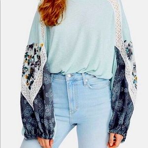 Free people thermal balloon sleeve top